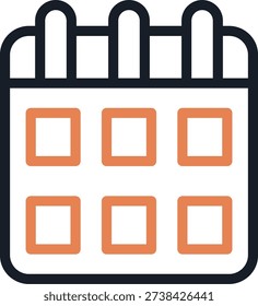 Academic Calendar Line Due Icon Design