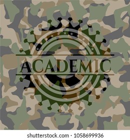 Academic camouflaged emblem