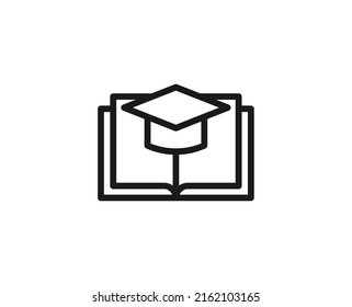 Tapa académica con el concepto de icono de la estafa de libro. Ilustración moderna de gran calidad para banners, volantes y sitios web. Actrazo editable en estilo plano de moda. Icono de línea de aprendizaje 