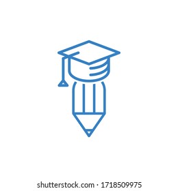 Academic Cap Design Icon, Logo template of Education