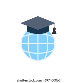 academic cap with earth globe