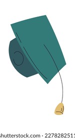 Academic cap flat icon Special graduate hat with tassel. Vector illustration