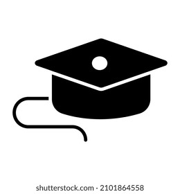 Academic cap icon, editable design of mortarboard

