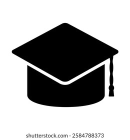 Academic Cap Icon. Graduation Hat Concept Vector. White Background.