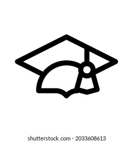 academic cap icon or logo isolated sign symbol vector illustration - high quality black style vector icons
