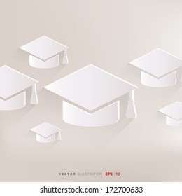 Academic cap icon. Study cap symbol
