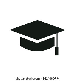 Academic cap or mortarboard icon. Graduate cap with tassel. Vector Illustration