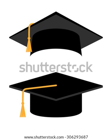 academic cap on white