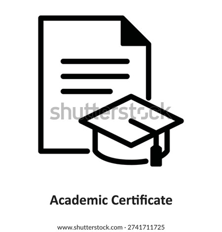 Academic Certificate Vector icon which can easily modify or edit

