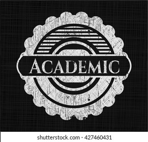 Academic chalk emblem, retro style, chalk or chalkboard texture