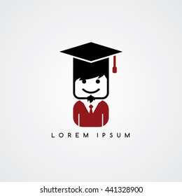 academic college student avatar vector art illustration