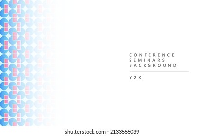 Plantilla de fondo vectorial de conferencia académica y seminario con elemento de formas geométricas azules y rojas.