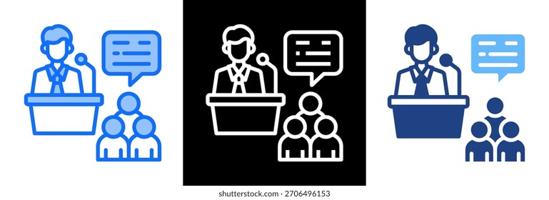 Academic Conferences Icon triplestyle Vector Illustration