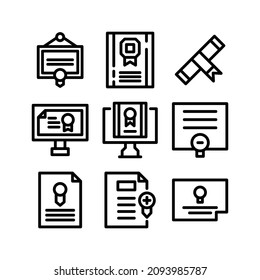 icono de grado académico o logotipo símbolo de signo aislado ilustración vectorial - Colección de iconos vectoriales de estilo negro de alta calidad

