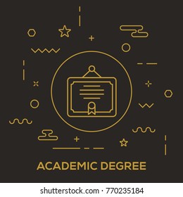 ACADEMIC DEGREE LINE ICON
