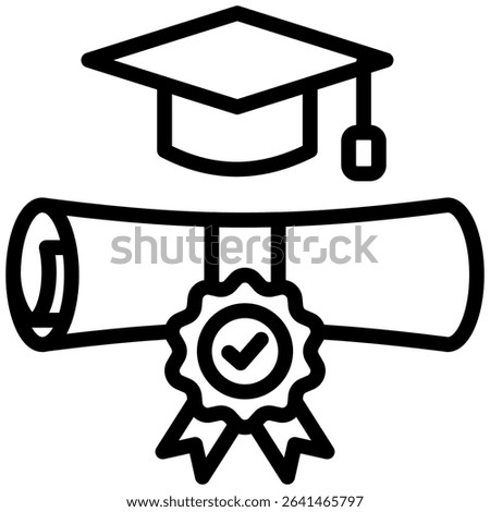 Academic Degrees Icon Line Vector Illustration