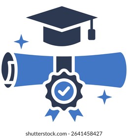 Academic Degrees Icon Mixed Vector Illustration