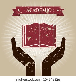 Academic Design Over Beige Background Vector Illustration