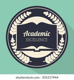 Academic education and elearning graphic design, vector illustration