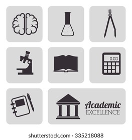 Academic education and elearning graphic design, vector illustration