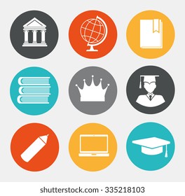 Academic education and elearning graphic design, vector illustration