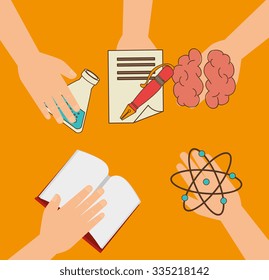 Academic education and elearning graphic design, vector illustration