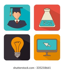 Academic education and elearning graphic design, vector illustration