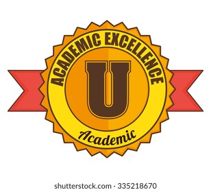 Academic education and elearning graphic design, vector illustration