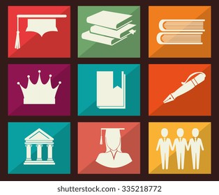 Academic education and elearning graphic design, vector illustration