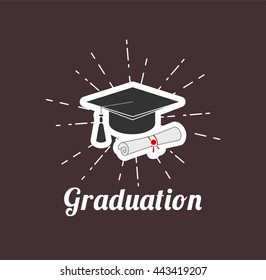 Academic education and elearning graphic design, vector illustration