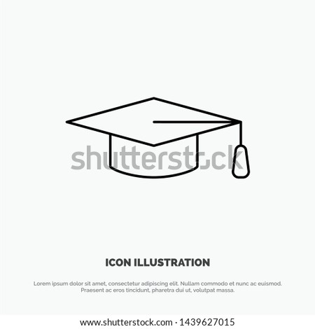Academic, Education, Graduation hat Line Icon Vector