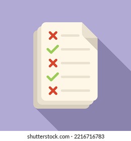 Academic exam icon flat vector. Book final. Paper write