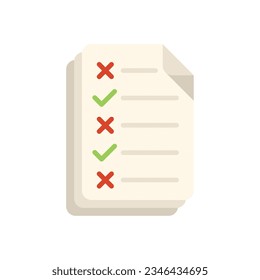 Academic exam icon flat vector. Book final. Paper write isolated