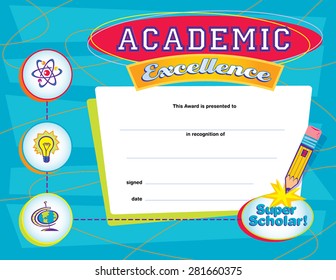 Academic Excellence Certificate Blue 