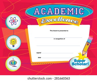 Academic Excellence Certificate Red