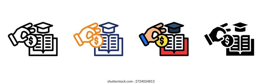 Akademische Finanzierung Symbol Multiple Style Vektorgrafik