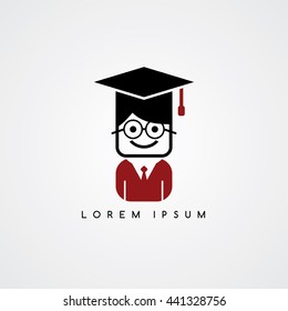 academic geek college student avatar vector art illustration