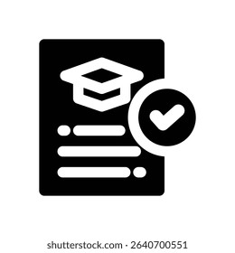 academic glyph icon. Strong and solid vector icon for websites, mobile interfaces, presentations, and visual branding. High quality and easy to edit.