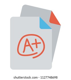 Academic grading result, a plus grade report card