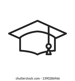 Academic graduation cap icon isolated on white background