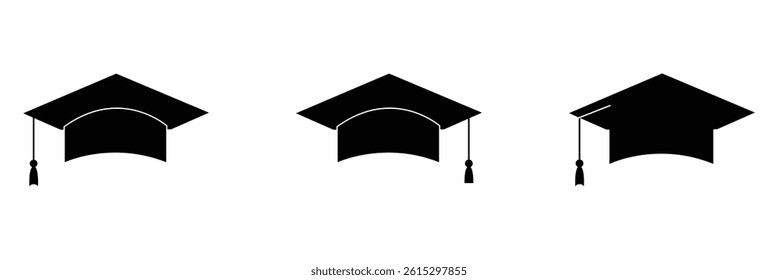 Academic Graduation Cap Icon Perfect for Education and Achievement .Vector Illustration . EPS 10 .
