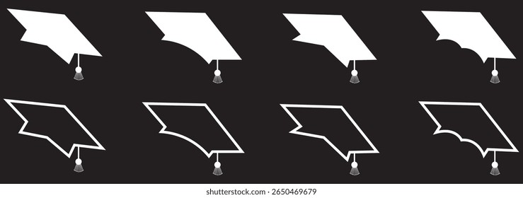 Academic graduation cap icon set vector illustration