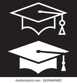 Academic graduation cap icon set vector illustration