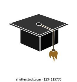 academic graduation cap isolated vector - diploma achievement ceremony illustration sign . university high degree sign symbol