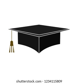academic graduation cap isolated vector - diploma achievement ceremony illustration sign . university high degree sign symbol