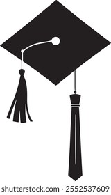 Graduação acadêmica cap ilustração vetorial.