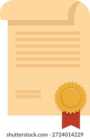 Akademische Graduierung Diplom und Zertifikat Vektor Set, flache Ausbildung Errungenschaften Icons mit Mortarboard Kappen und goldene Siegel für Anfang Designs