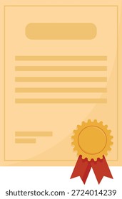Diploma Acadêmico de Graduação e Certificado Vetor Set, Flat Education Achievement Icons com Mortarboard Caps e Golden Seals para Projetos de Início