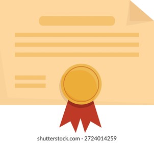 Academic Graduation Diploma and Certificate Vector Set, Flat Education Achievement Icons with Mortarboard Caps and Golden Seals for Commencement Designs