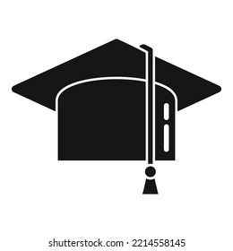 Academic graduation hat icon simple vector. School cap. College diploma